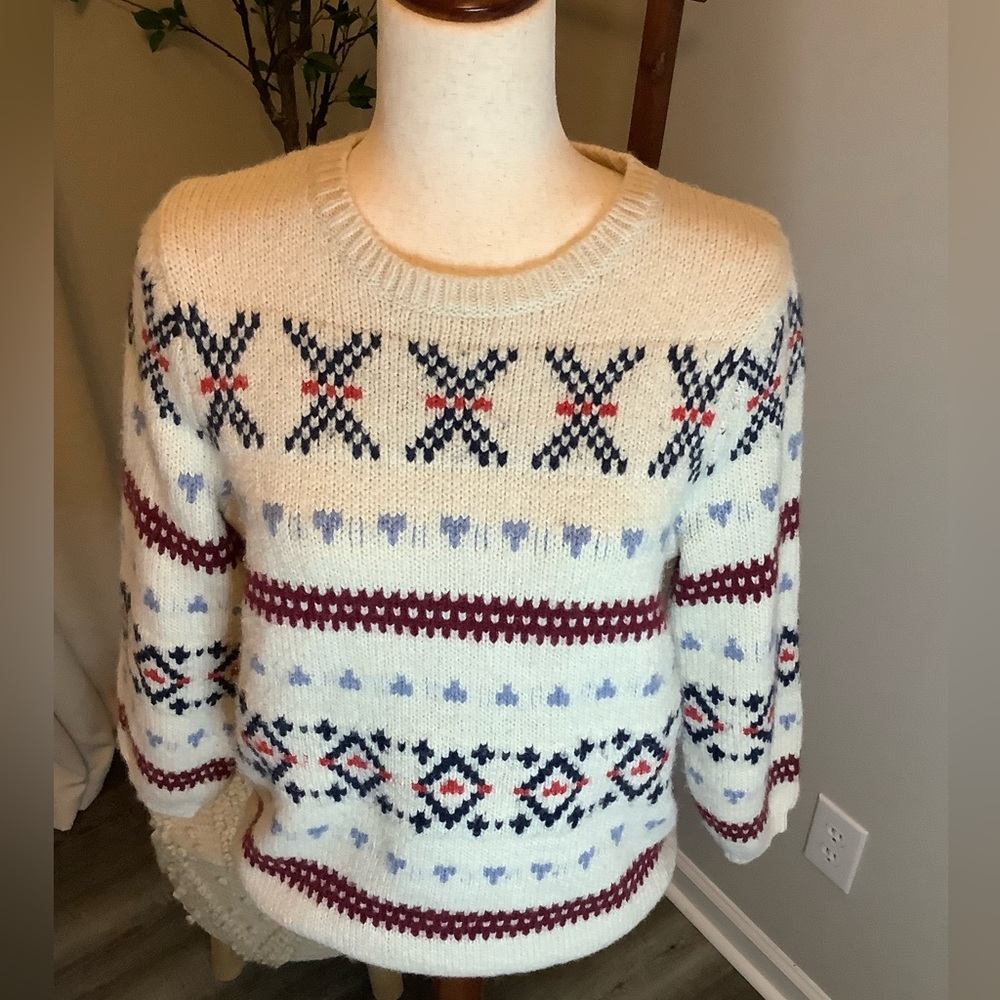 Old Navy Cable Knit thick Ski Sweater sz S Cozy Comfort CottageCore GrannyCore